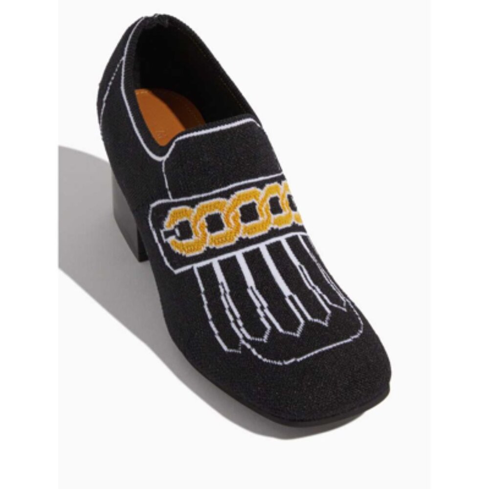 Marni Low Sock Loafer in Black and Lily White Size 37